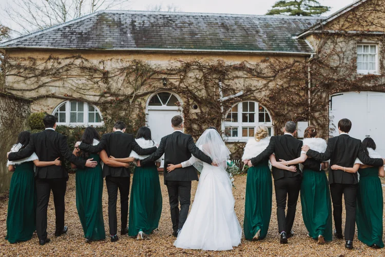 Melissa and Nick's December wedding at Northbrook Park, Farnham — photo 65 of 104