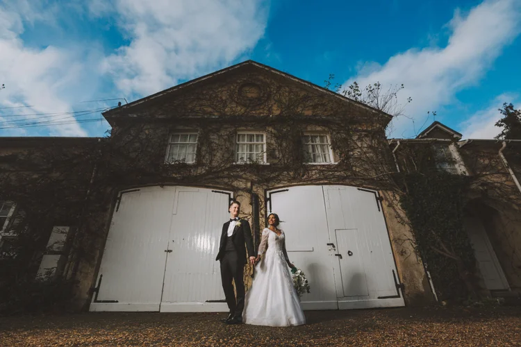 Melissa and Nick's December wedding at Northbrook Park, Farnham — photo 70 of 104