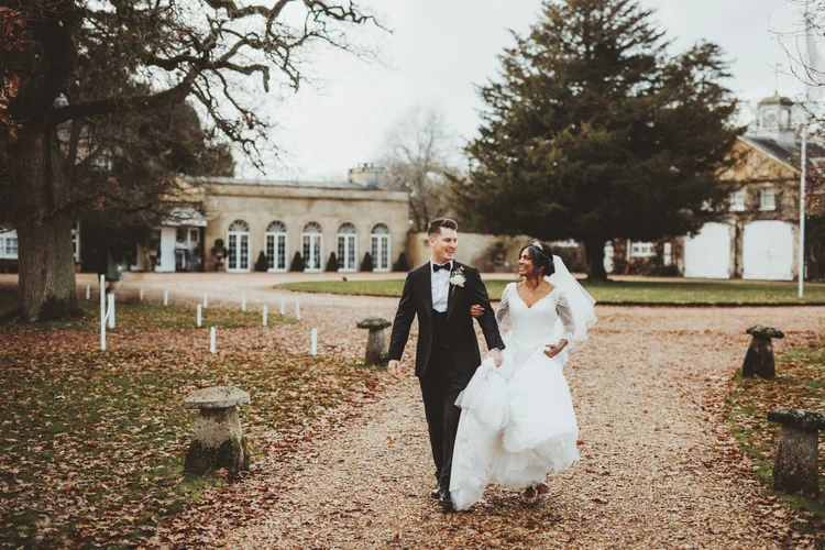 Melissa and Nick's December wedding at Northbrook Park, Farnham — photo 74 of 104