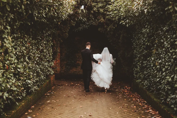 Melissa and Nick's December wedding at Northbrook Park, Farnham — photo 81 of 104