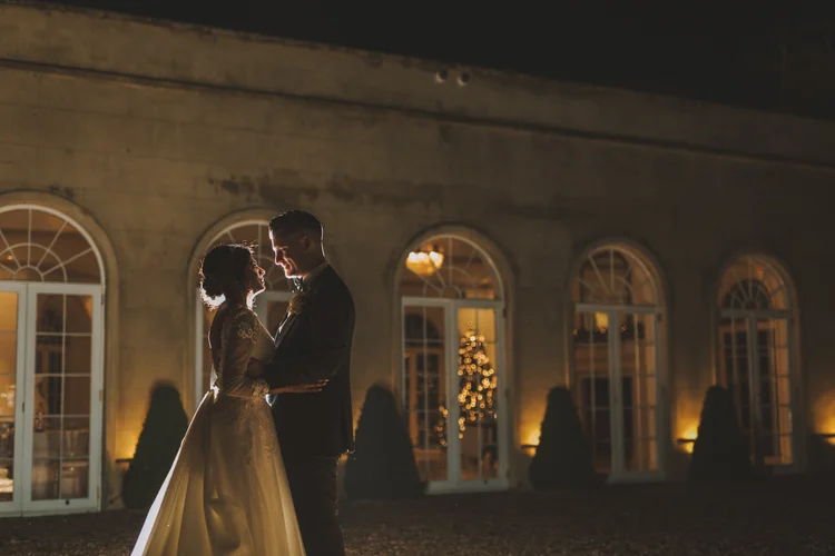 Melissa and Nick's December wedding at Northbrook Park, Farnham — photo 92 of 104