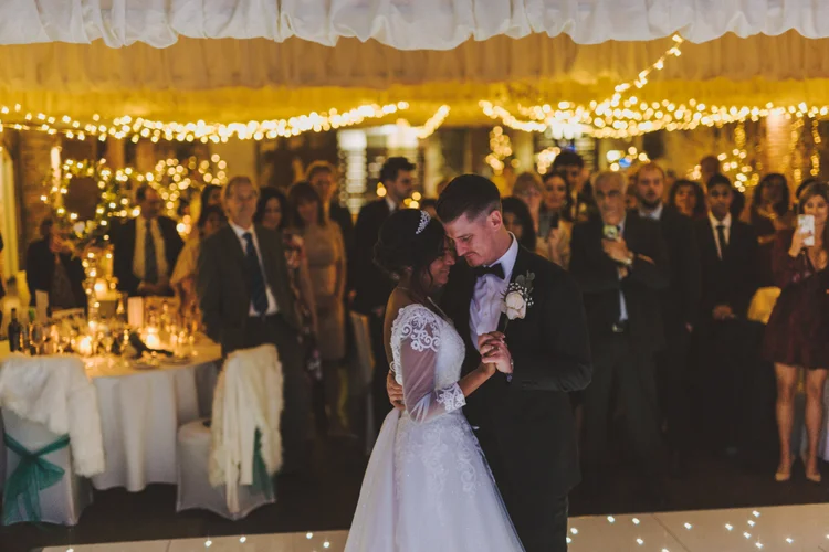 Melissa and Nick's December wedding at Northbrook Park, Farnham — photo 96 of 104