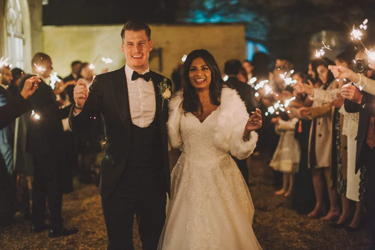 Melissa and Nick's December wedding at Northbrook Park, Farnham — photo 103 of 104