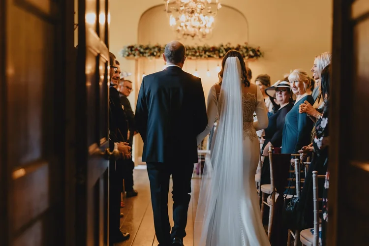 Melissa and James's autumn wedding at Hodsock Priory — photo 16 of 36