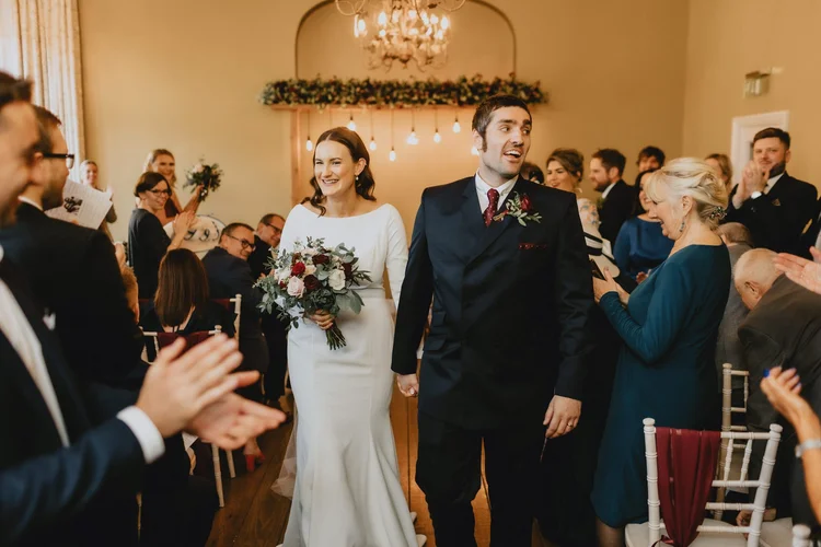 Melissa and James's autumn wedding at Hodsock Priory — photo 17 of 36