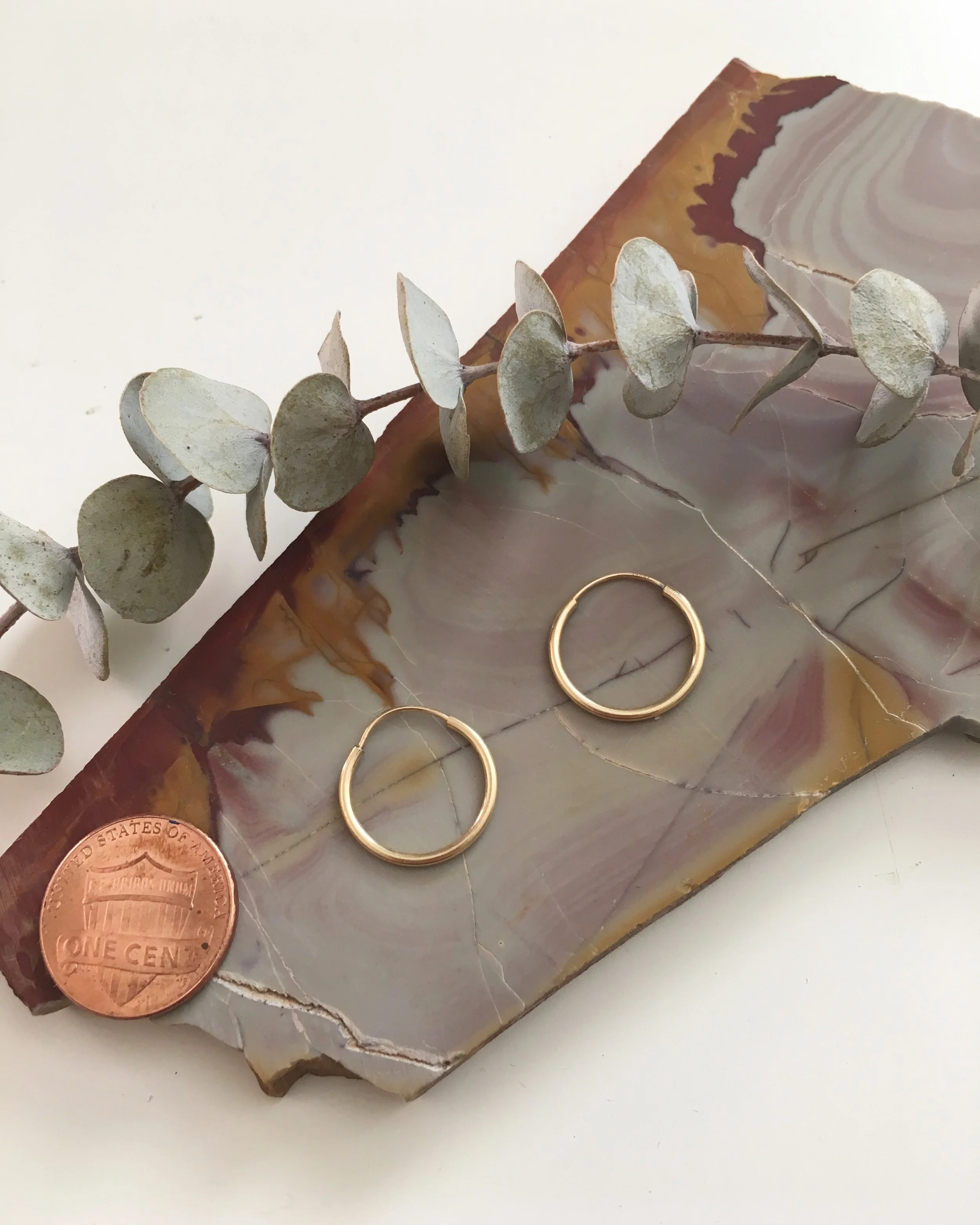 tiny gold filled hoops with coin.JPG