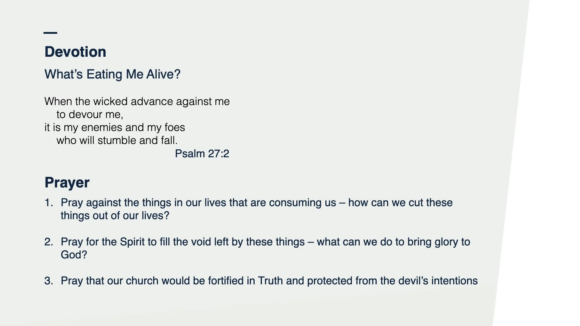 Psalm 27:2 - What's Eating Me Alive?