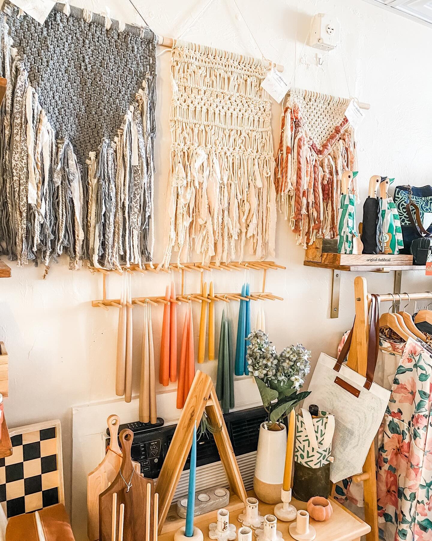 The shop got a Spring refresh! 🌸✨ How amazing are the hand knotted wall hangings 💕 

Step into our rejuvenated space and discover an array of delightful new arrivals waiting to be explored. From new floral kimonos to fresh d&eacute;cor and seasonal