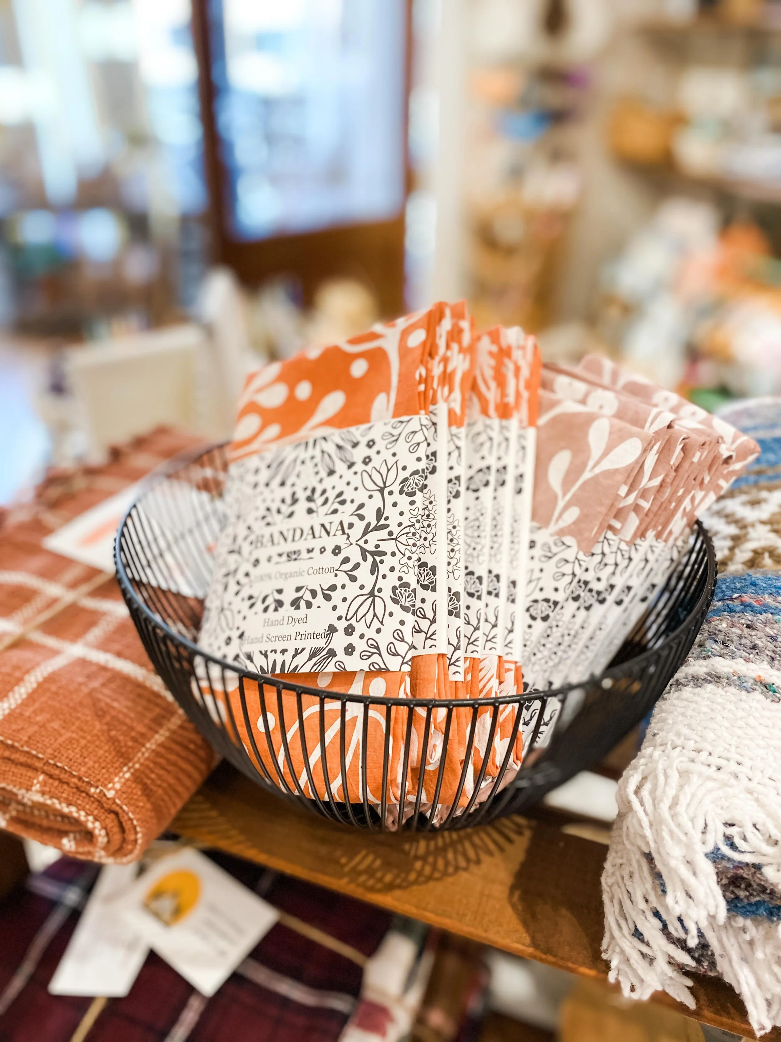 The last time I printed bandanas was in February 2024 and had planned to retire them for good. 

These are a labor of love and unfortunately not something that ever generated any real profit - 

- the costs of the blanks (organic cotton) 
- the labor
