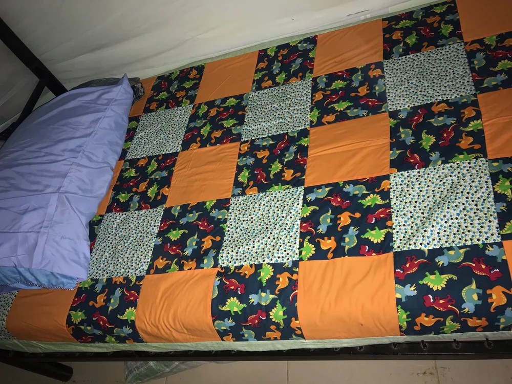 New Bed, Bedspread made by donor