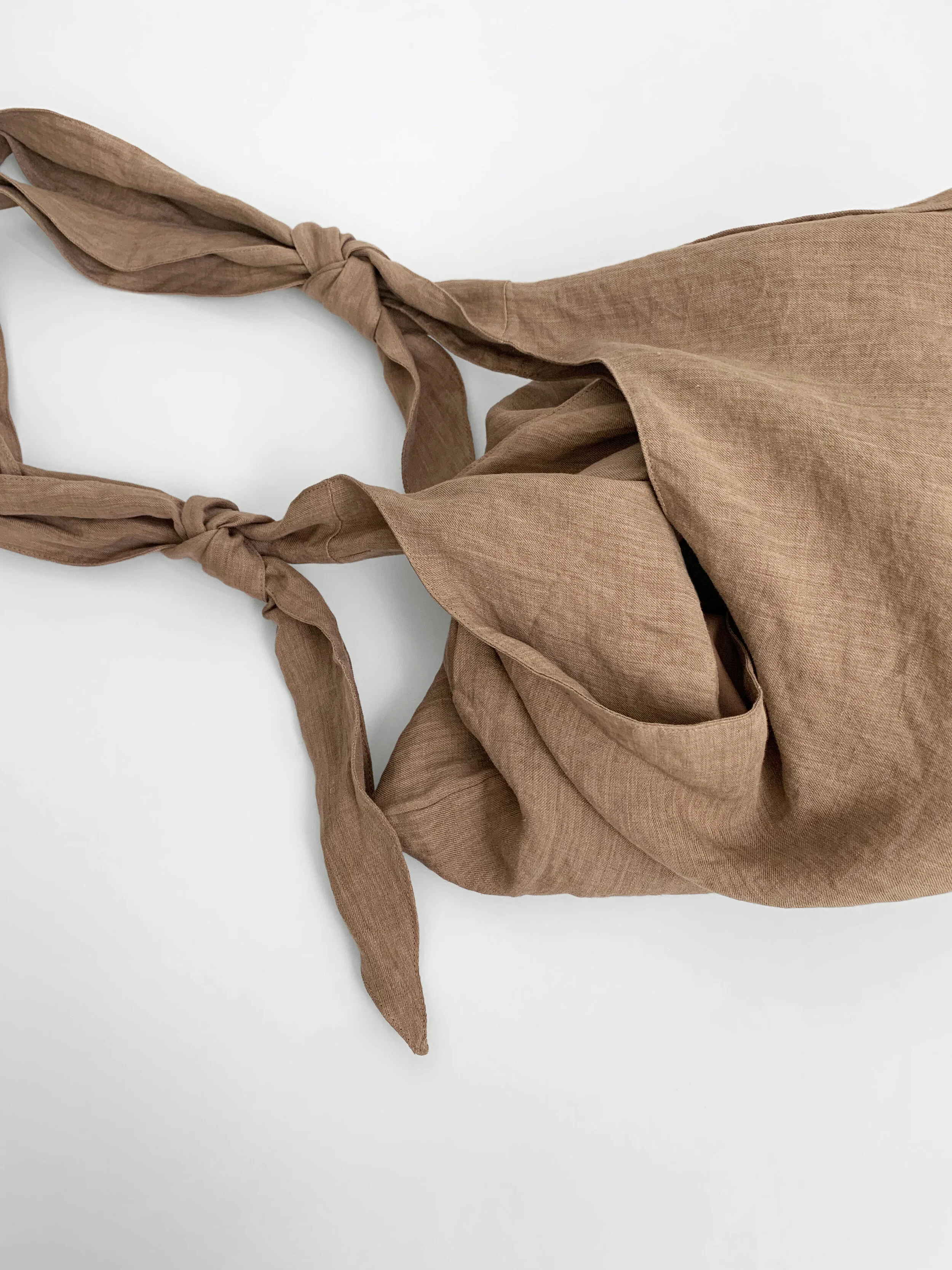LINEN OLLIE BAG - DARK BEIGE — MIJEONG PARK - LA based womenswear 