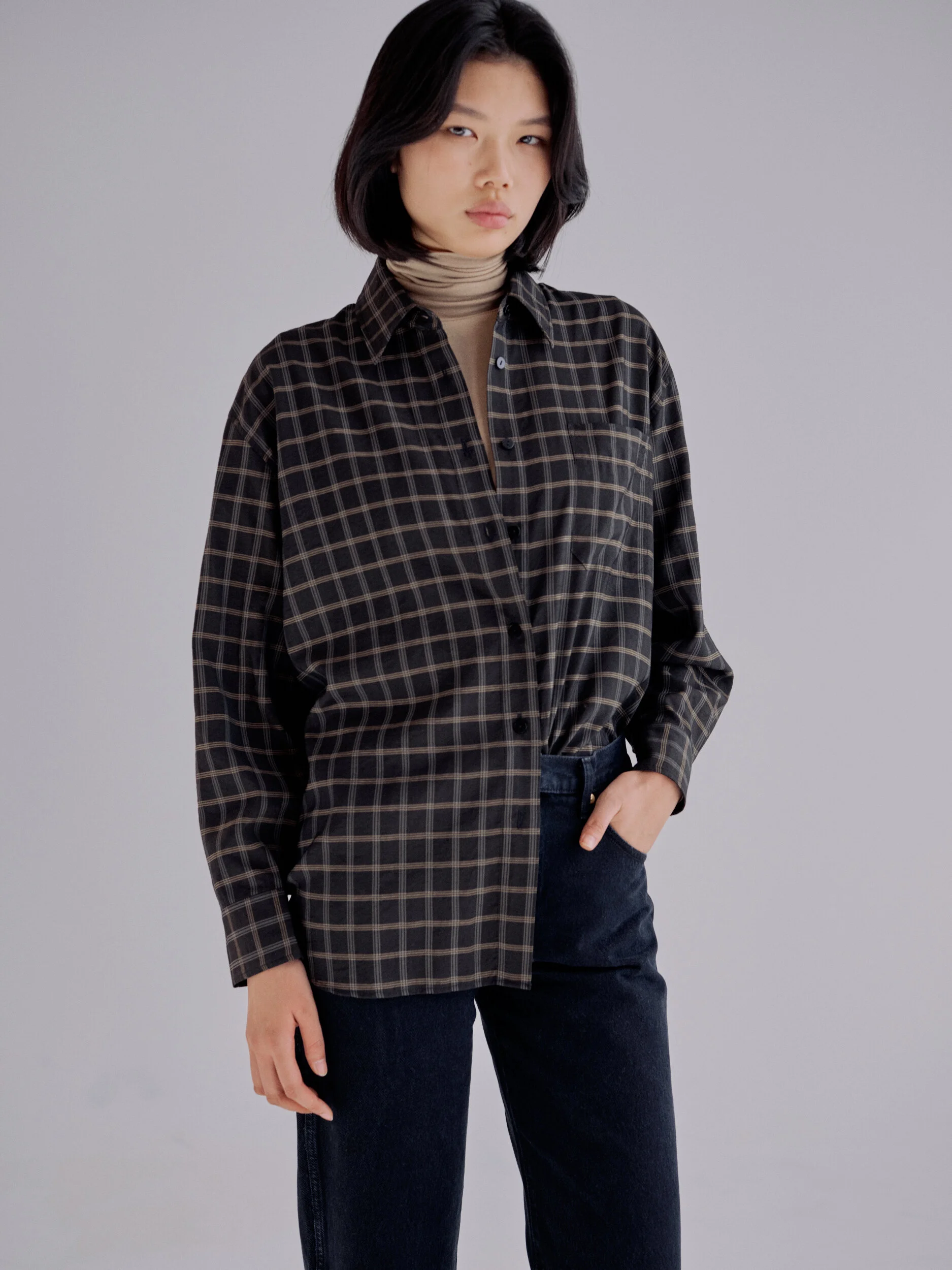 oversized plaid shirt