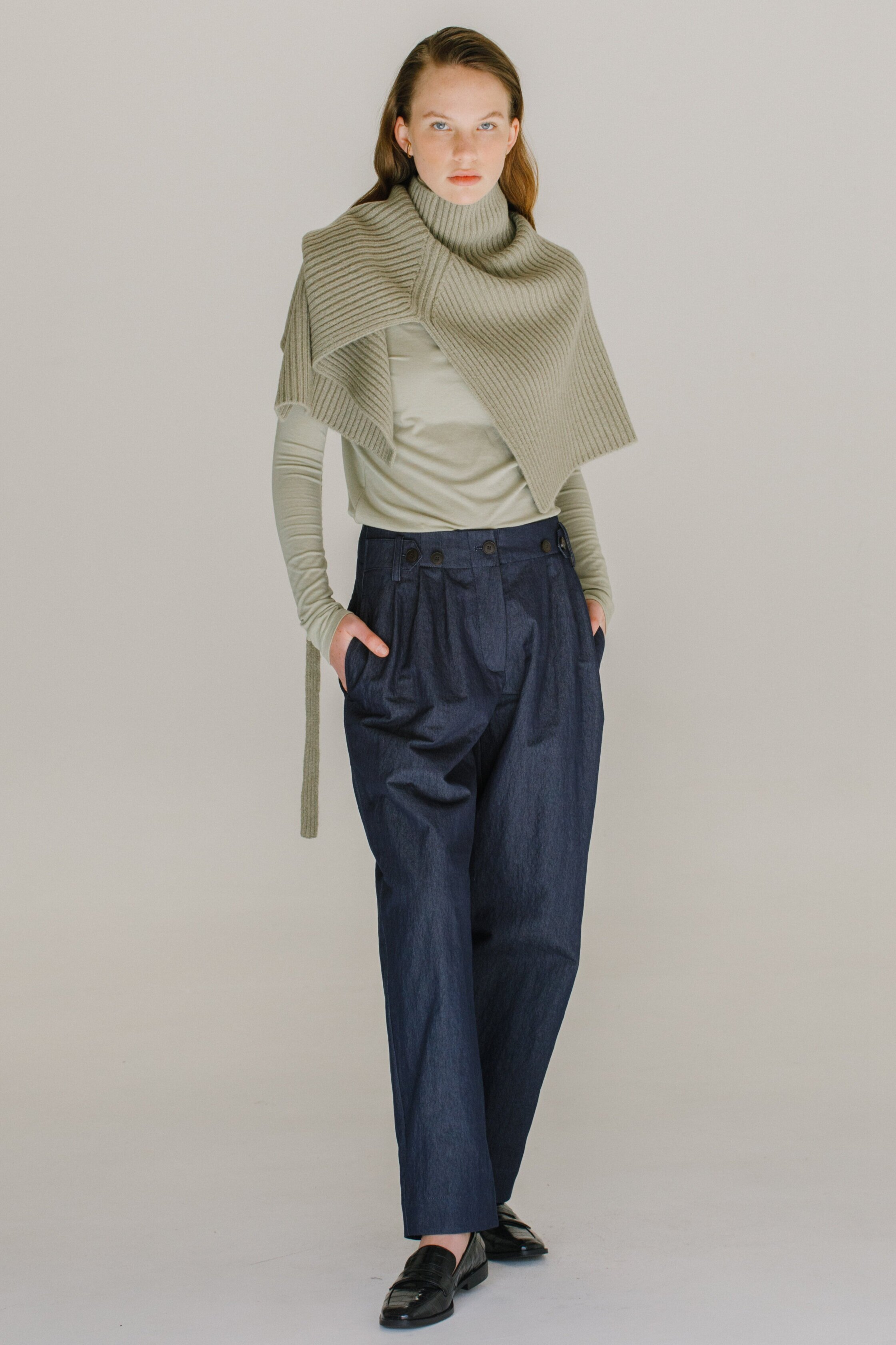 NECK WARMER - LIGHT GREEN — MIJEONG PARK - LA based womenswear label