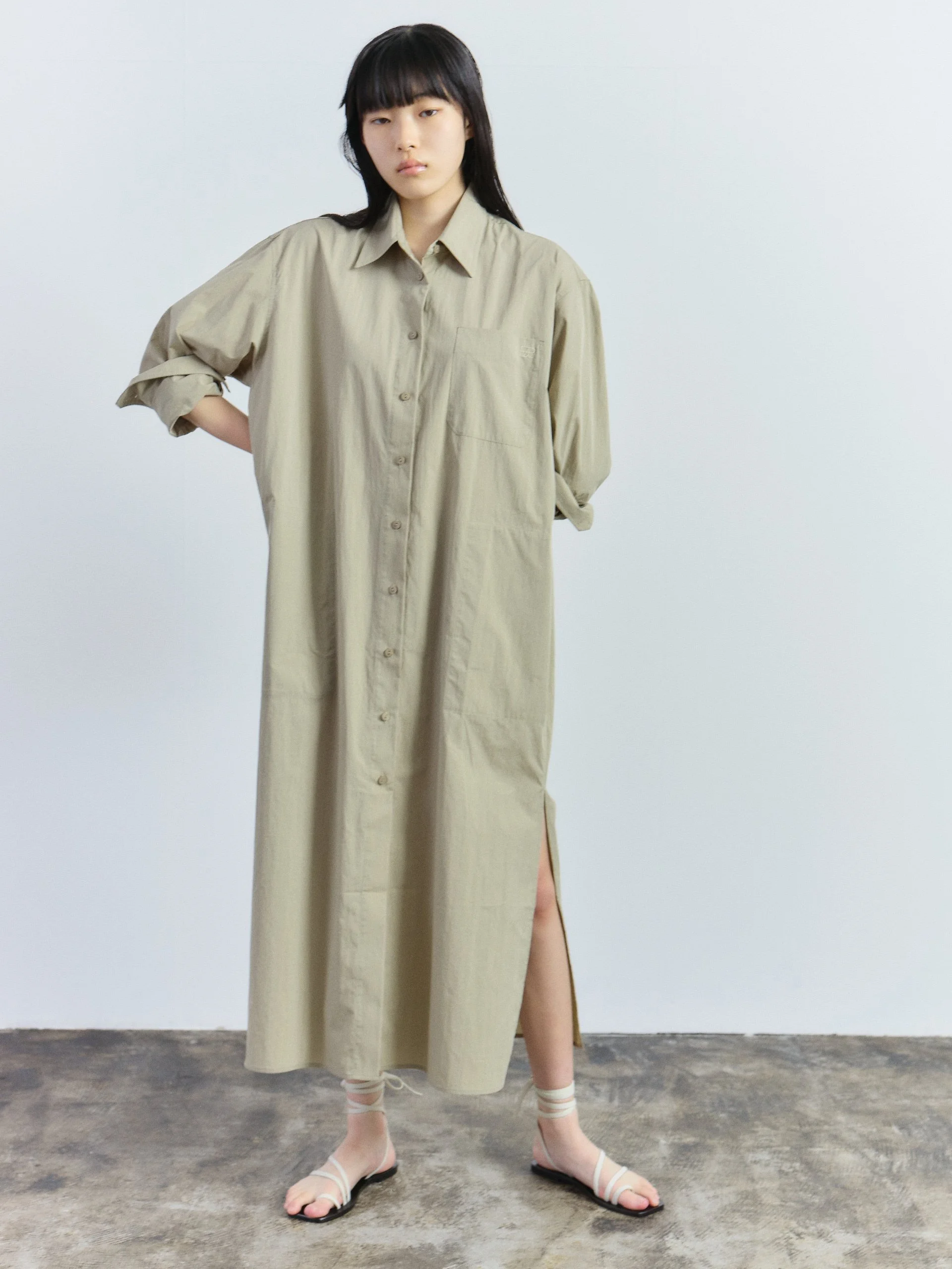 khaki belted shirt dress Cloudy Belted Shirt Dress, Khaki Brown