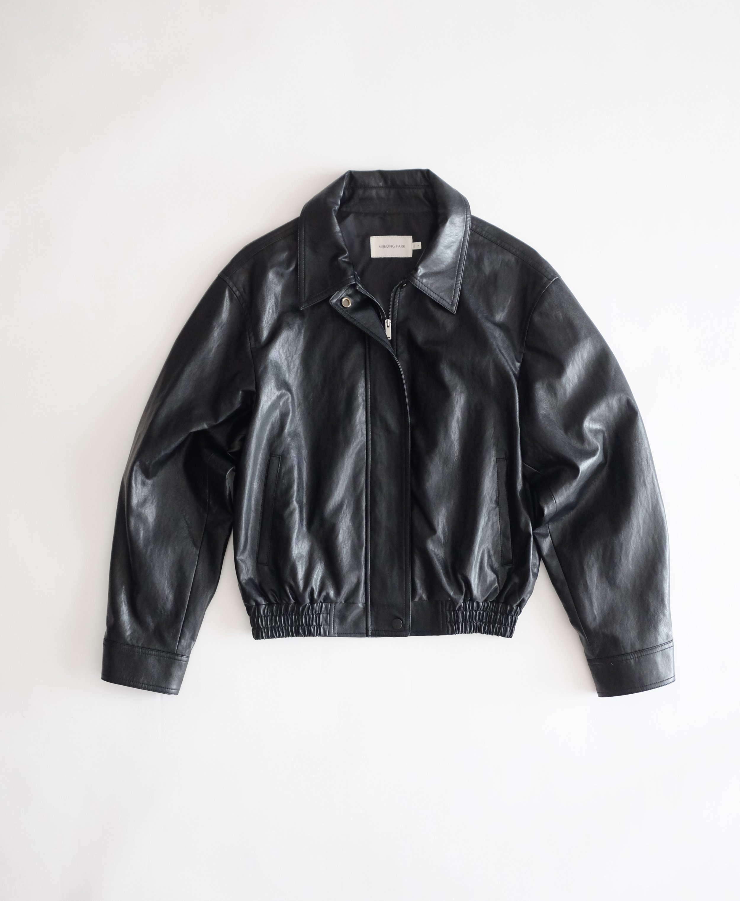 VEGAN LEATHER BLOUSON - BLACK — MIJEONG PARK - LA based womenswear label