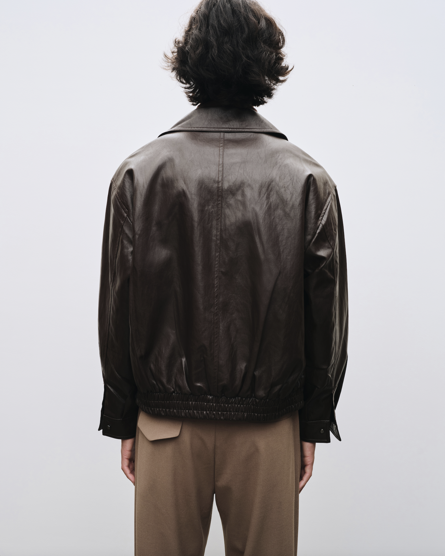 VEGAN LEATHER BLOUSON - BROWN — MIJEONG PARK - LA based womenswear 