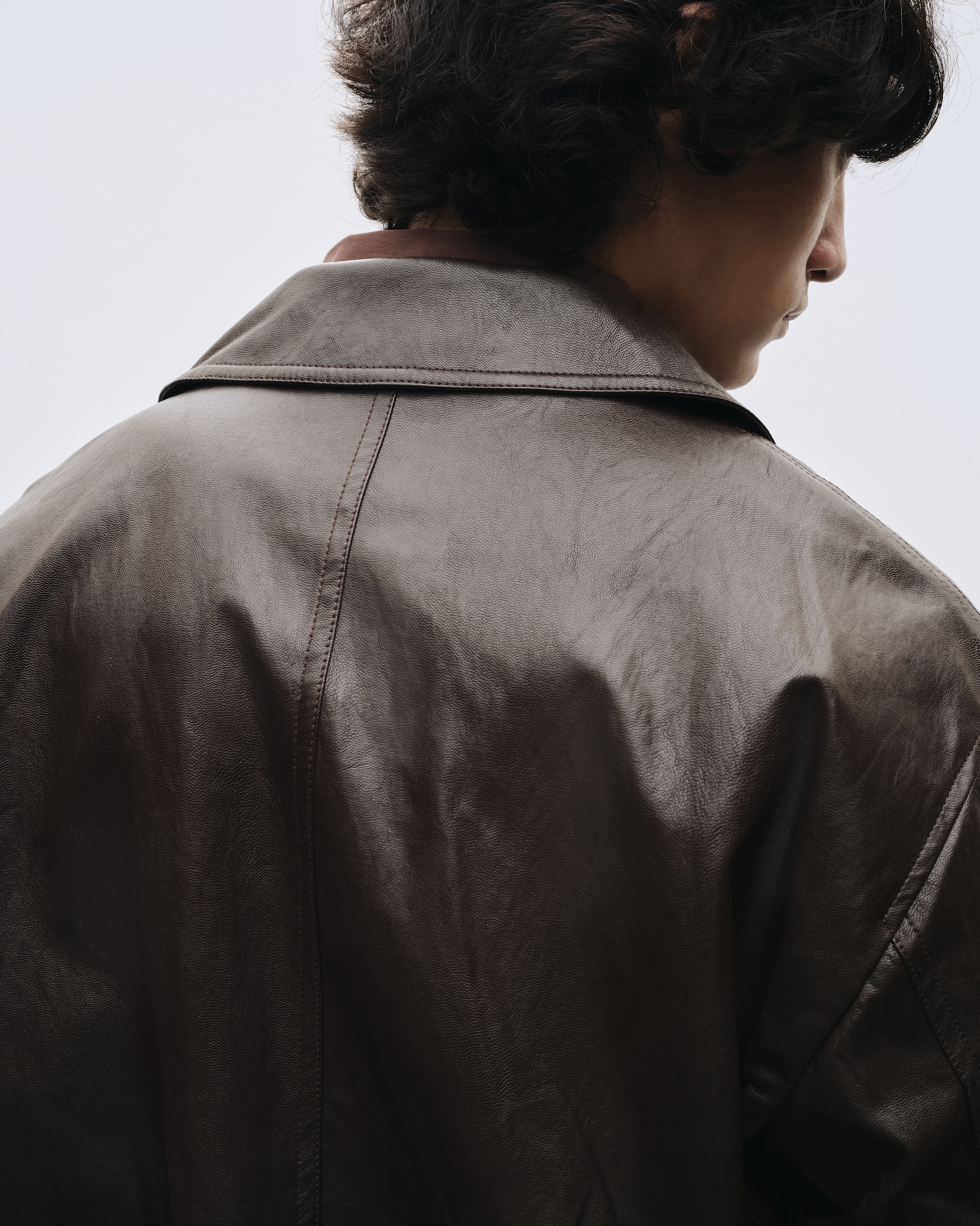 VEGAN LEATHER BLOUSON - BROWN — MIJEONG PARK - LA based womenswear 