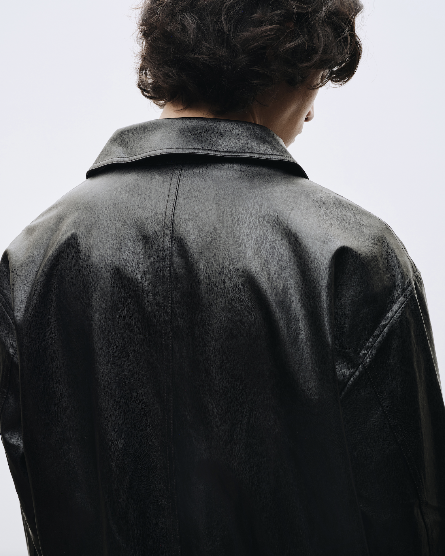 VEGAN LEATHER BLOUSON - BLACK — MIJEONG PARK - LA based womenswear label