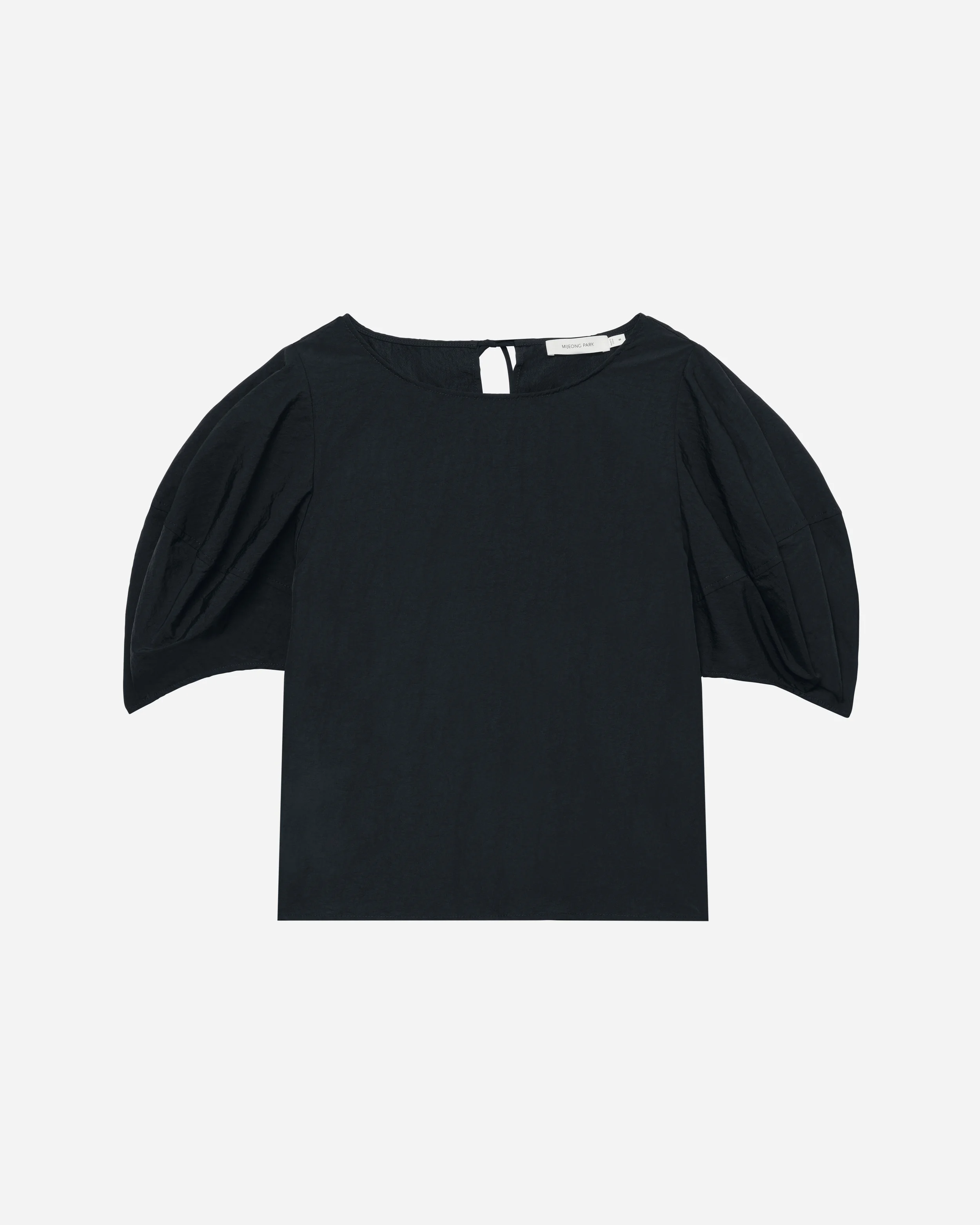 BALLOON SLEEVE BLOUSE - DARK NAVY — MIJEONG PARK