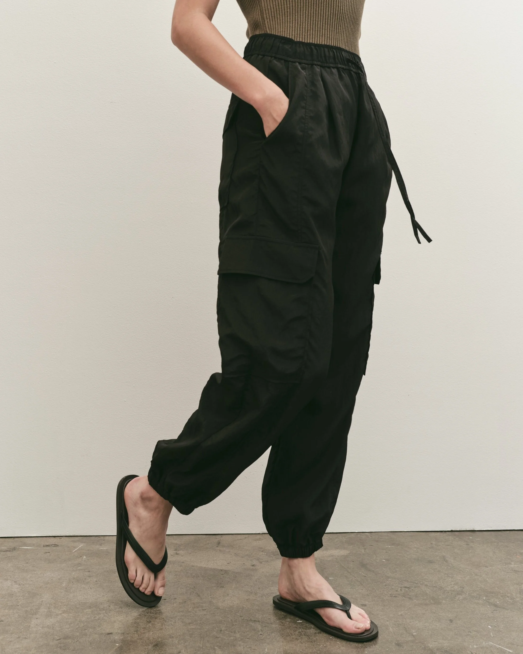 LIGHTWEIGHT CARGO PANTS - BLACK — MIJEONG PARK - LA based 