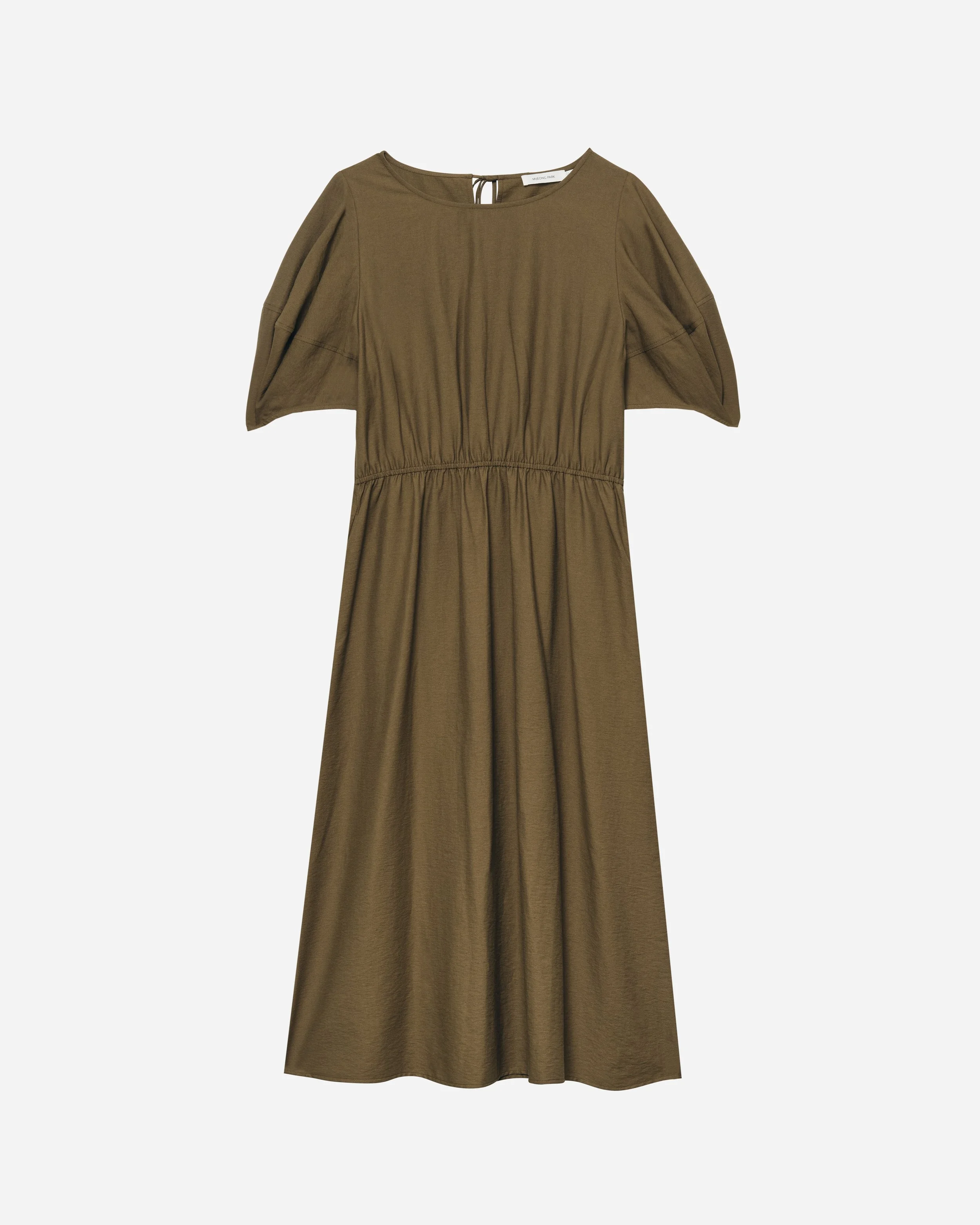 brown balloon sleeve dress Umgee Tiered Corduroy Mini Dress with Balloon Sleeves RED BROWN / L
