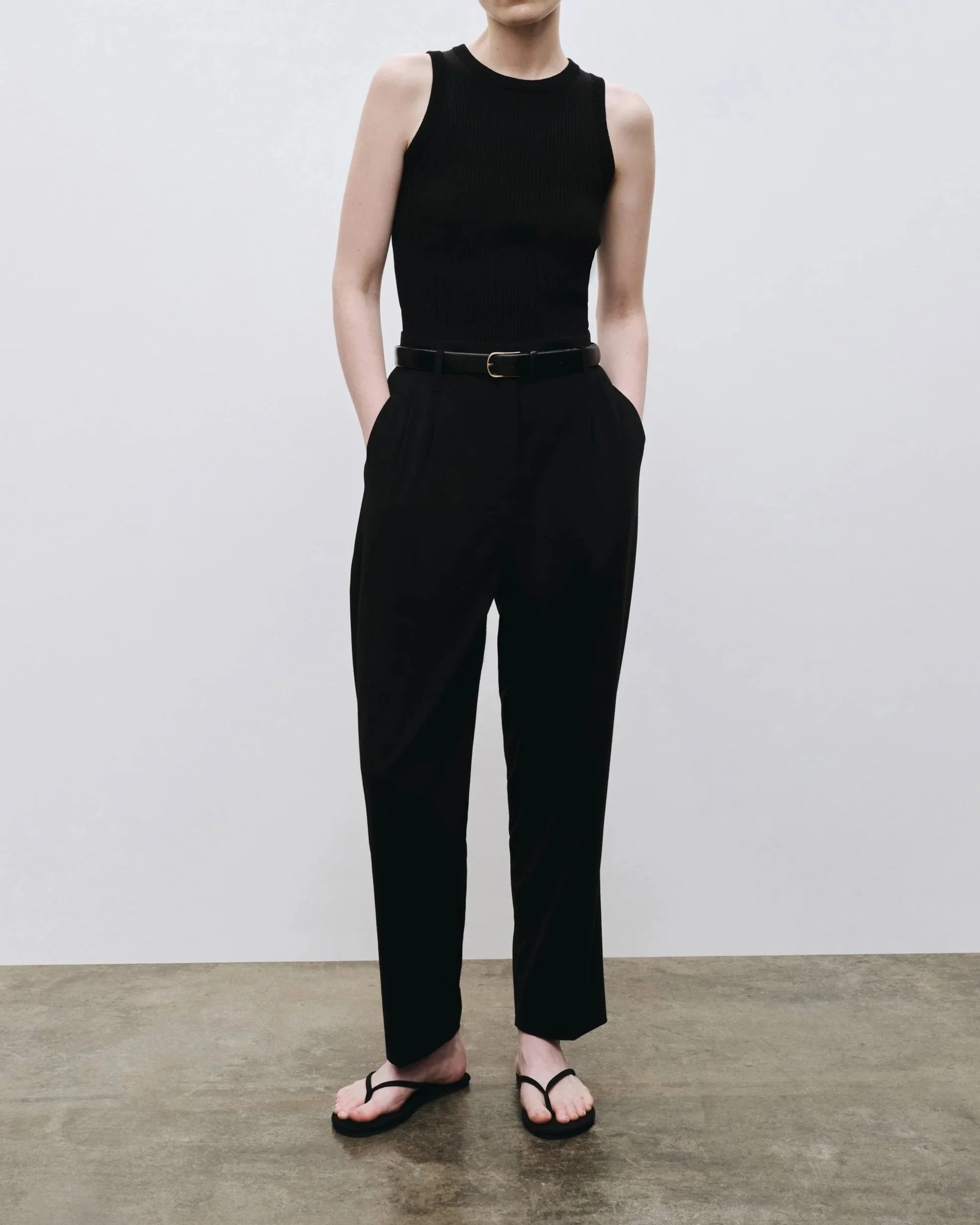 PLEATED SUIT PANTS - Black PLEATED SUIT PANTS - Black