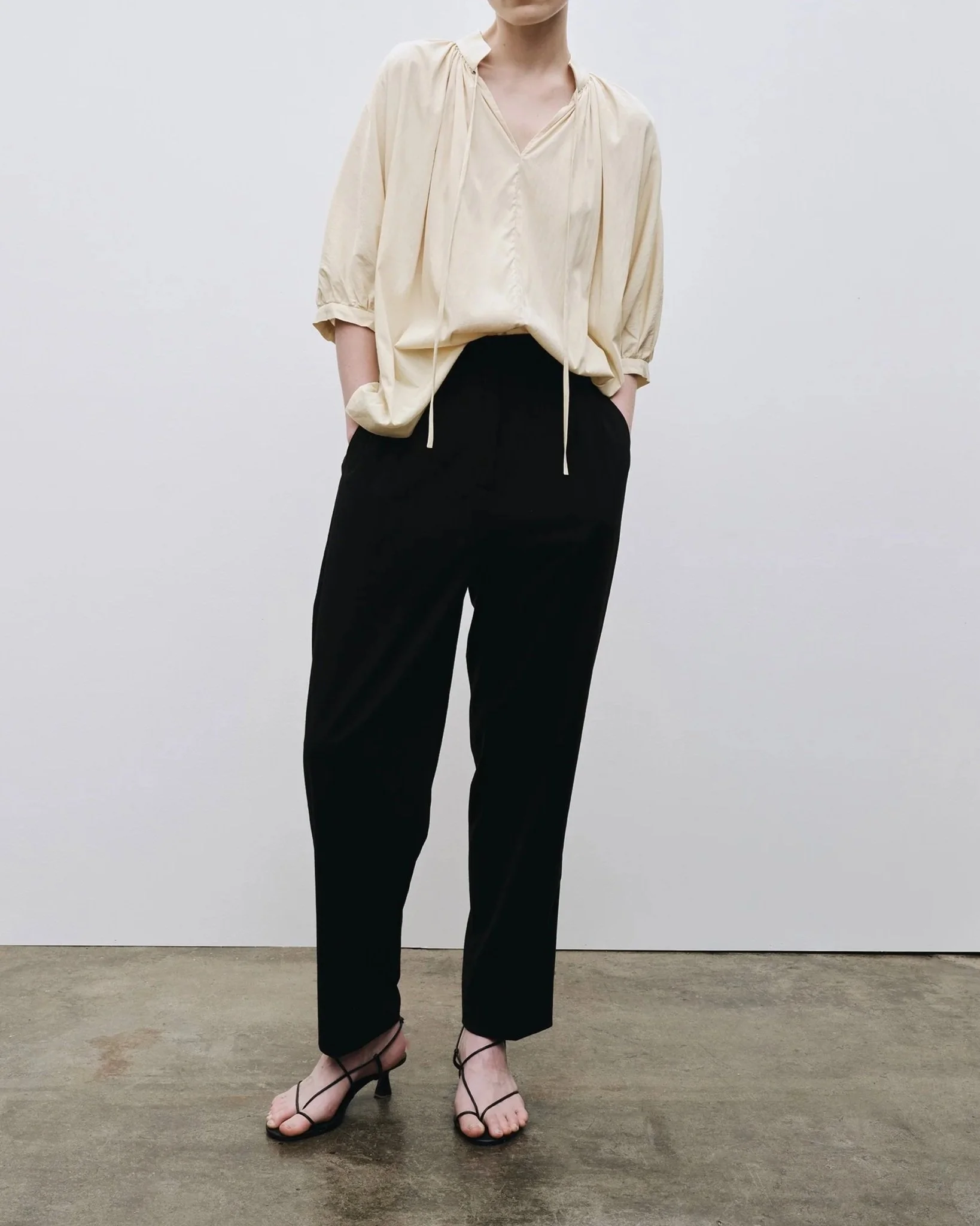 PLEATED SUIT PANTS - BLACK  MIJEONG PARK - LA based womenswear label