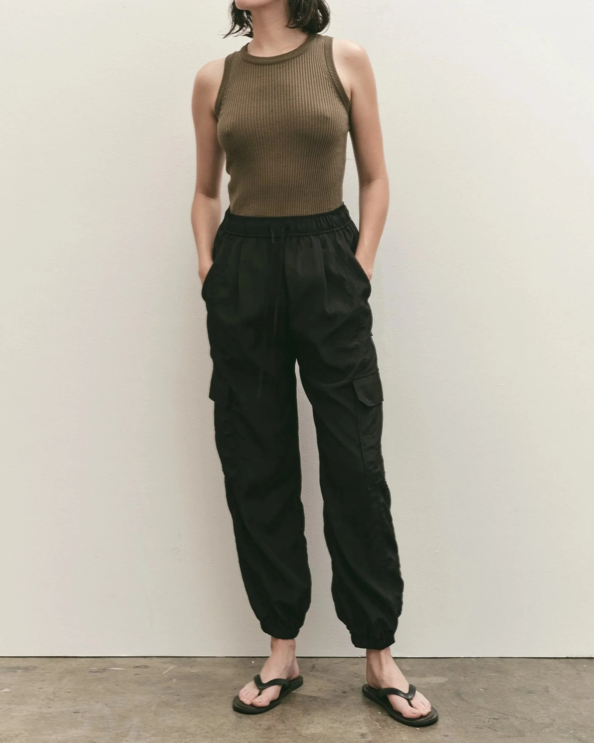 LIGHTWEIGHT CARGO PANTS - BLACK — MIJEONG PARK - LA based 