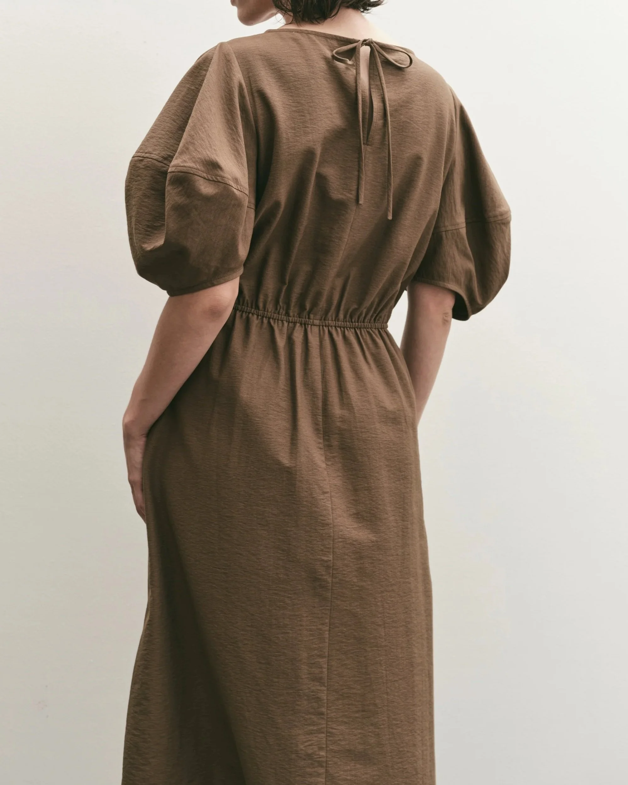 brown balloon dress Plus Size Embroidered Tie Neck Balloon Sleeve Mini Dress – Mimi's Sweet  Shoppe & Mercantile main image 1