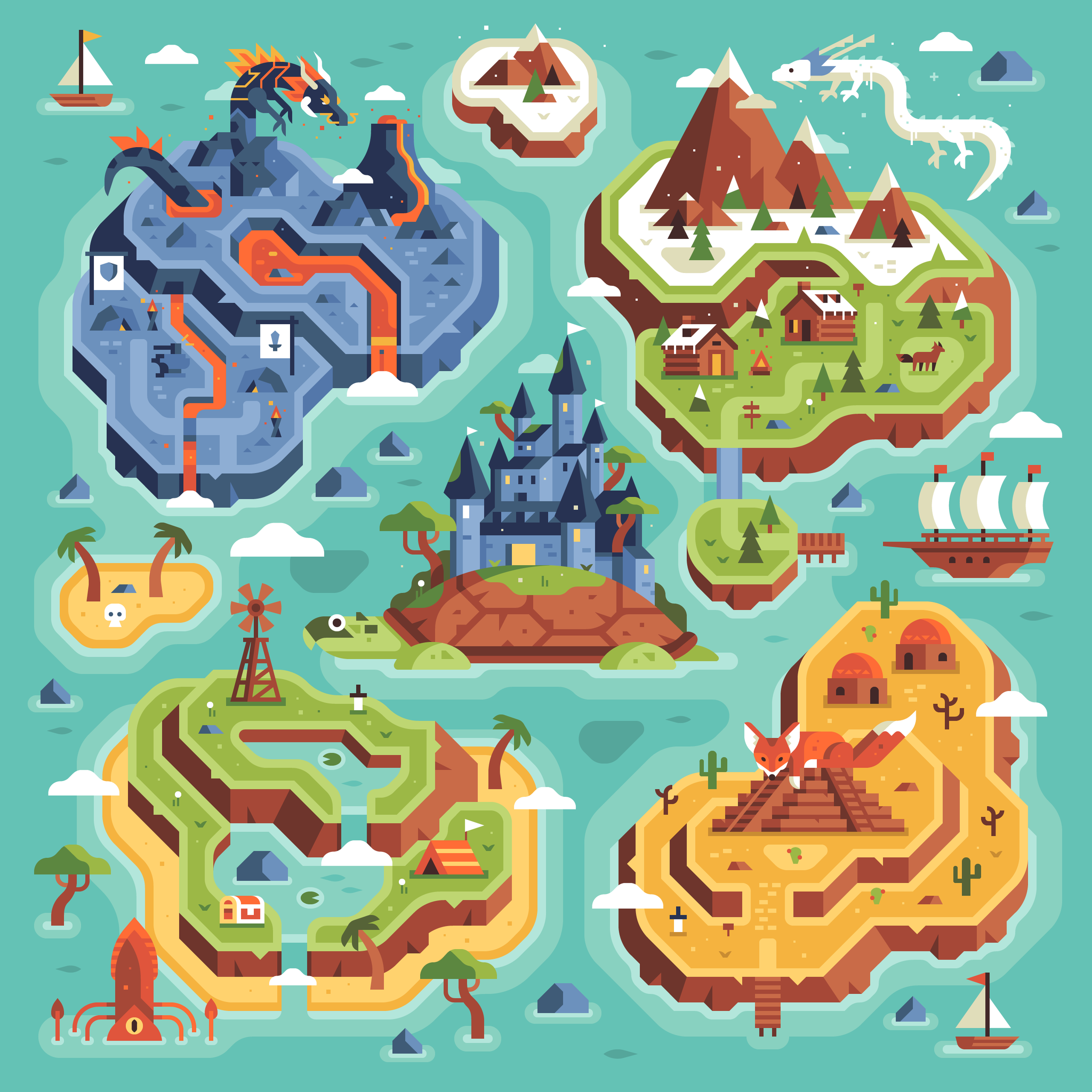 Two Dots Treasure Hunt Map, Level Uplands by Matt Anderson and Canopy Design and Illustration