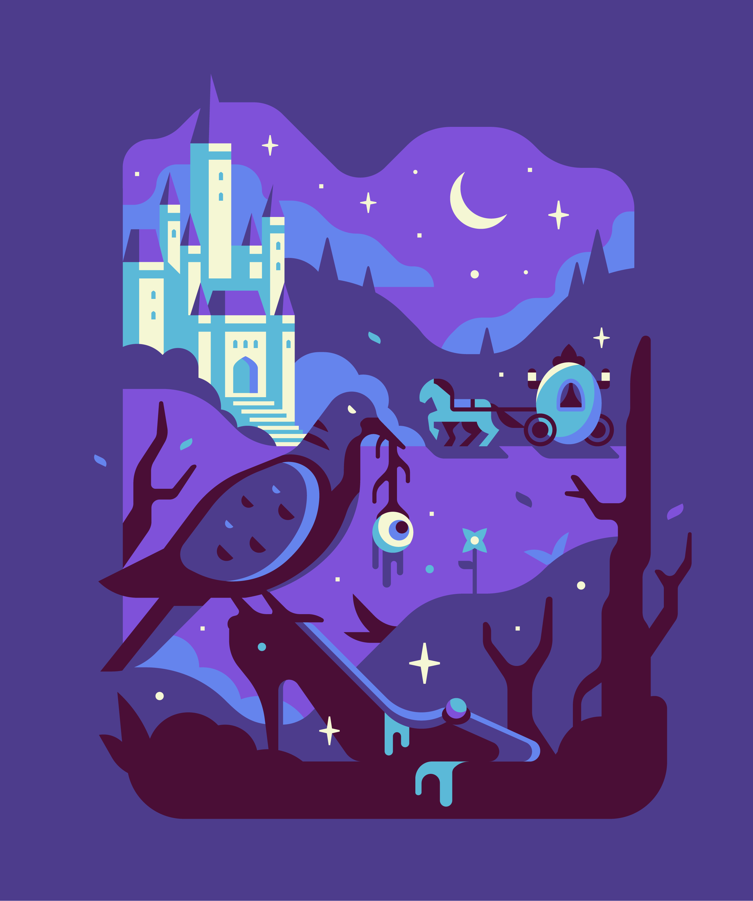 Fandom Dark Fairytales Cinderella illustration. Series by Matt Anderson and Canopy Design and Illustration.