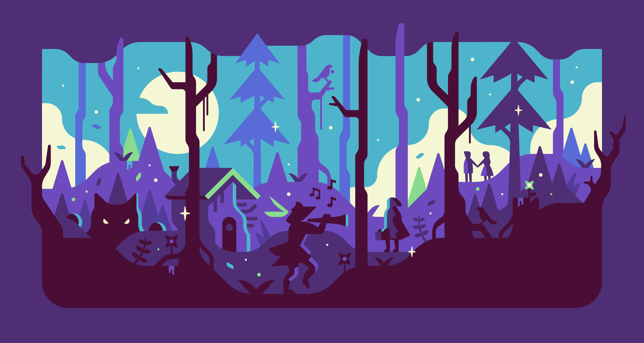 Fandom Dark Fairytales hero illustration. Series by Matt Anderson and Canopy Design and Illustration.
