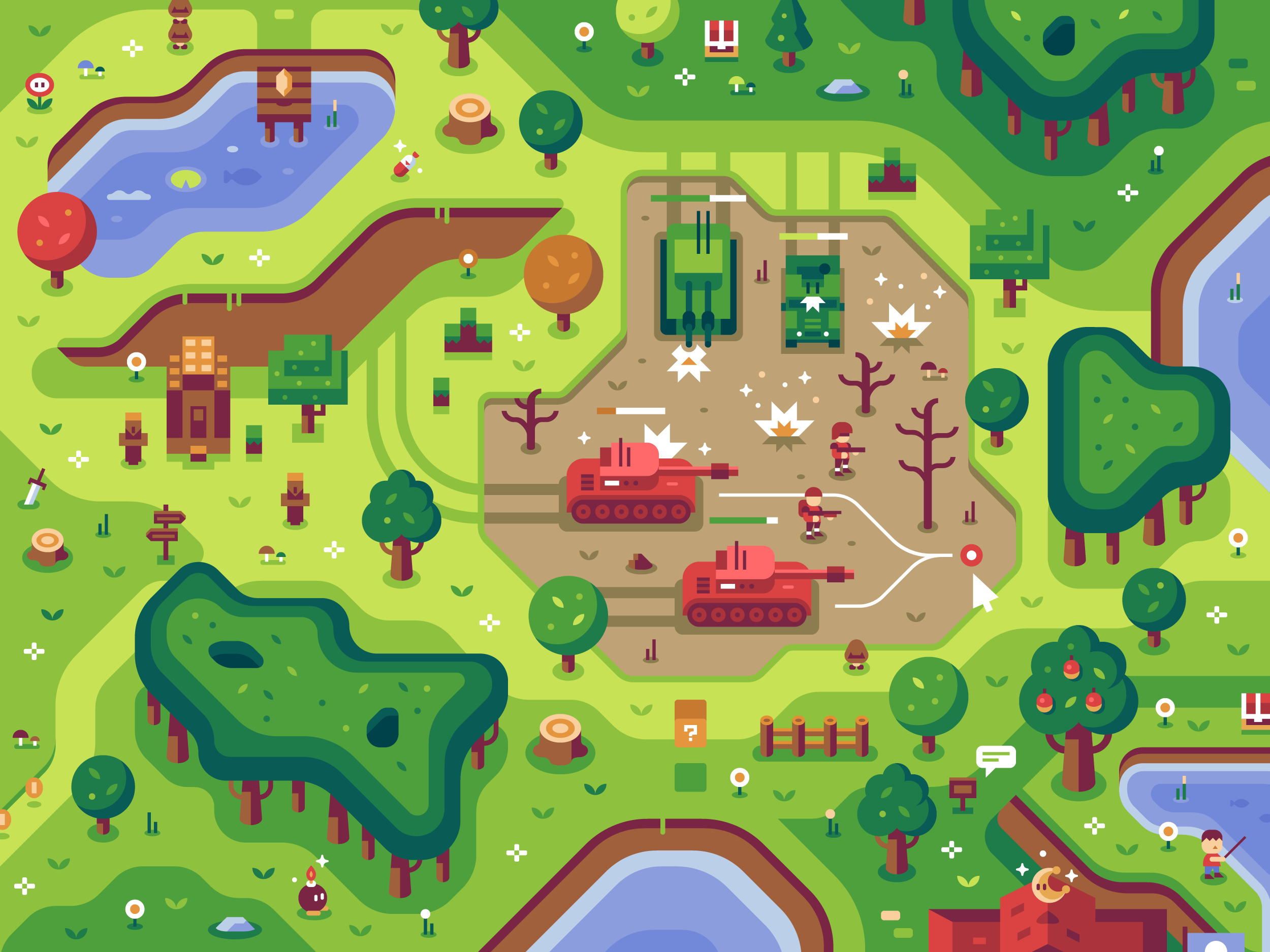 Command and Conquer, Discord Office Mural illustrations by Matt Anderson and Canopy Design and Illustration