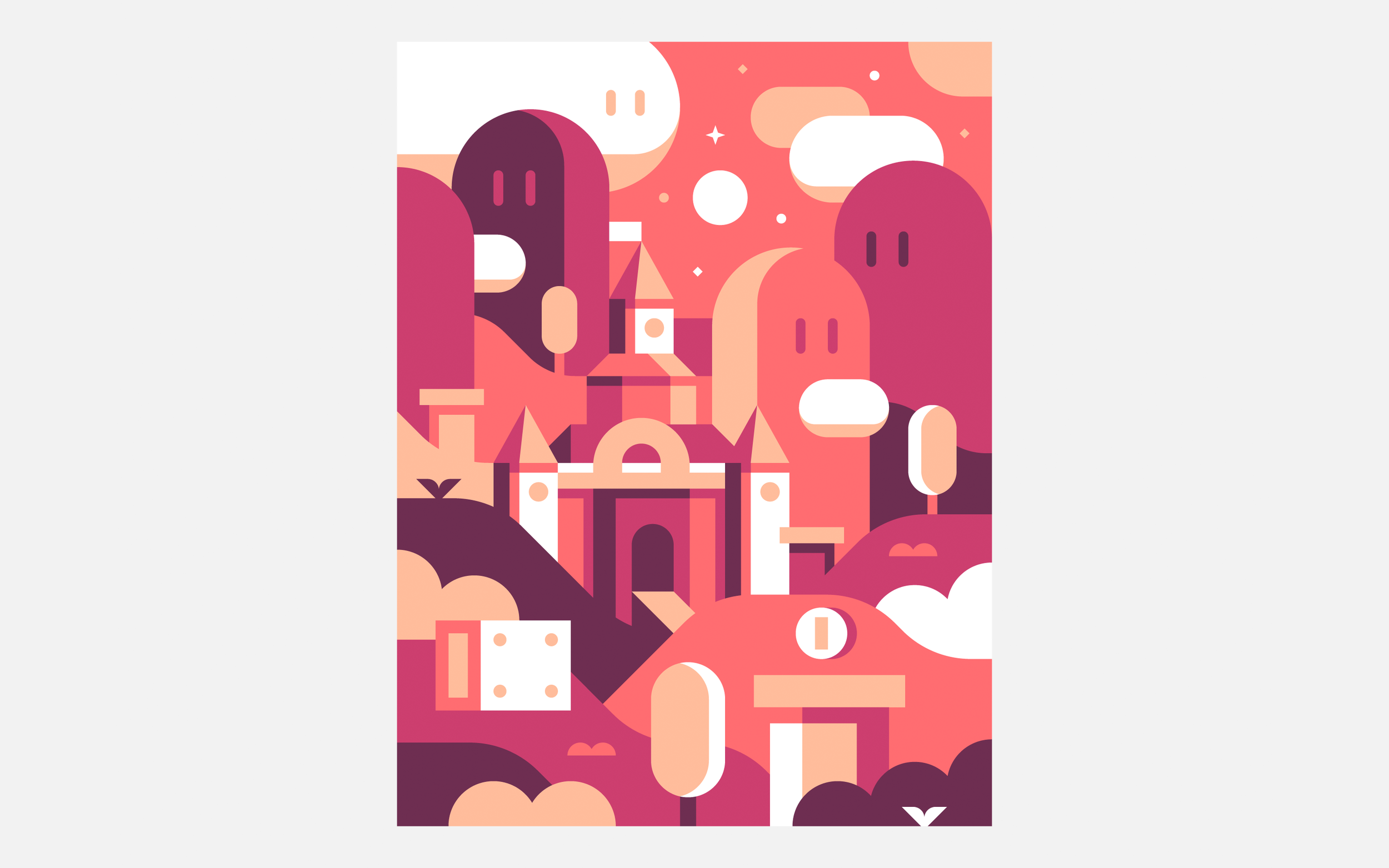Mushroom Kingdom Super Mario World, Discord Office Divider illustrations by Matt Anderson and Canopy Design and Illustration