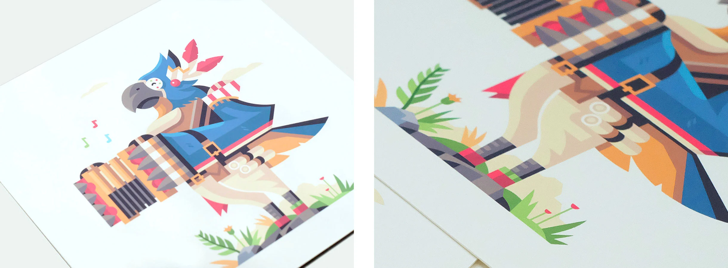 Wild series by Matt Anderson. Inspired by Zelda Breath of the Wild. Detail photo of Feathered Bard (Kass).