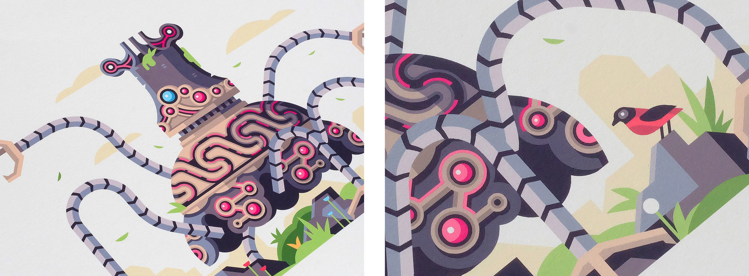 Wild series by Matt Anderson. Inspired by Zelda Breath of the Wild. Detail photo of Ancient Defender (Guardian).