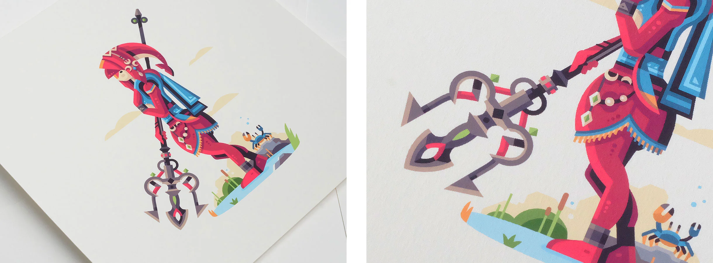 Wild series by Matt Anderson. Inspired by Zelda Breath of the Wild. Detail photo of Champion of the Lake (Mipha).