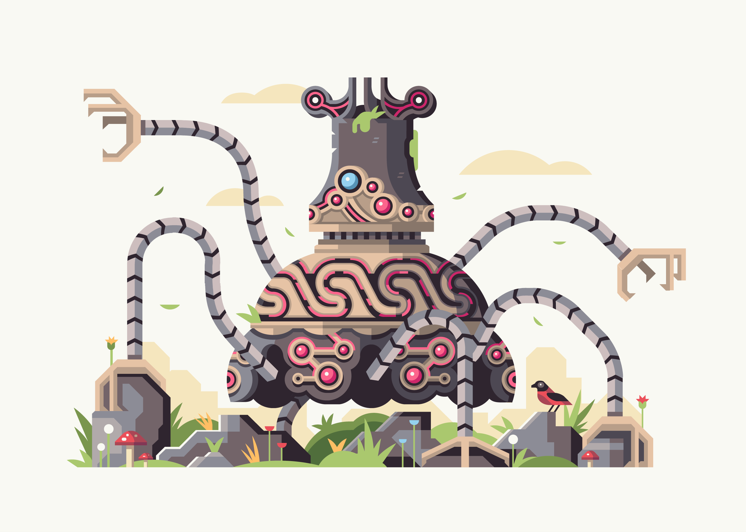 Wild series by Matt Anderson. Inspired by Zelda Breath of the Wild. Ancient Defender (Guardian).