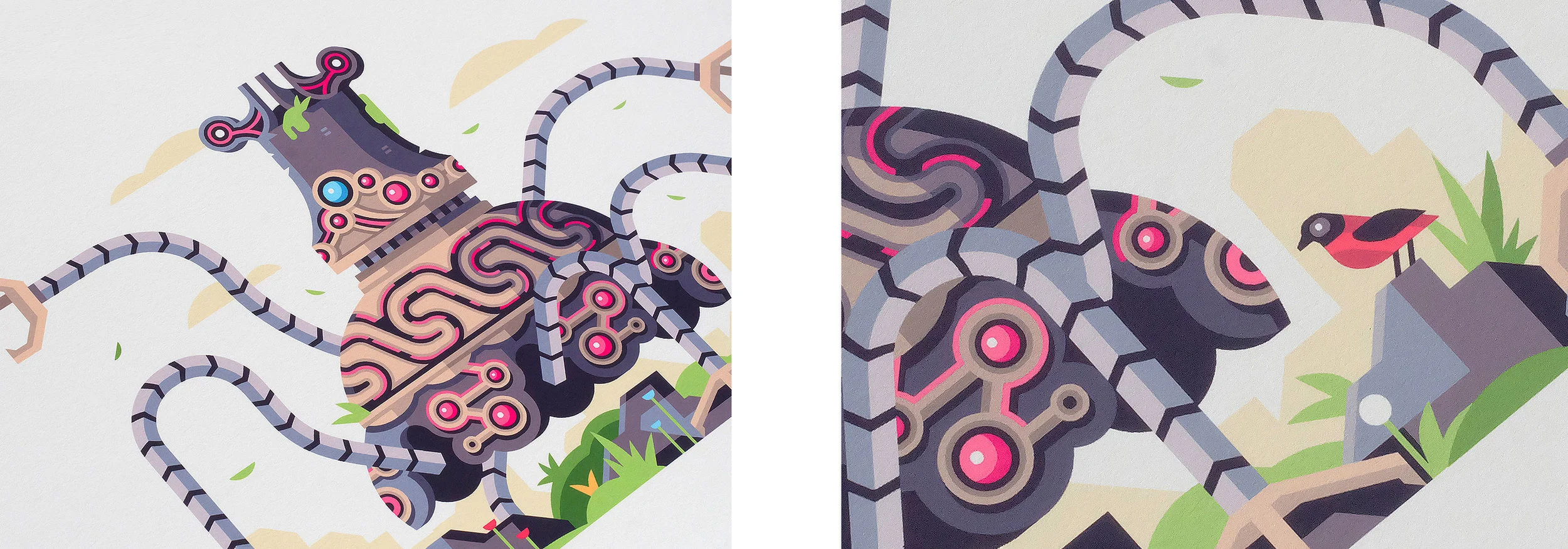 Wild series by Matt Anderson. Inspired by Zelda Breath of the Wild. Ancient Defender (Guardian).