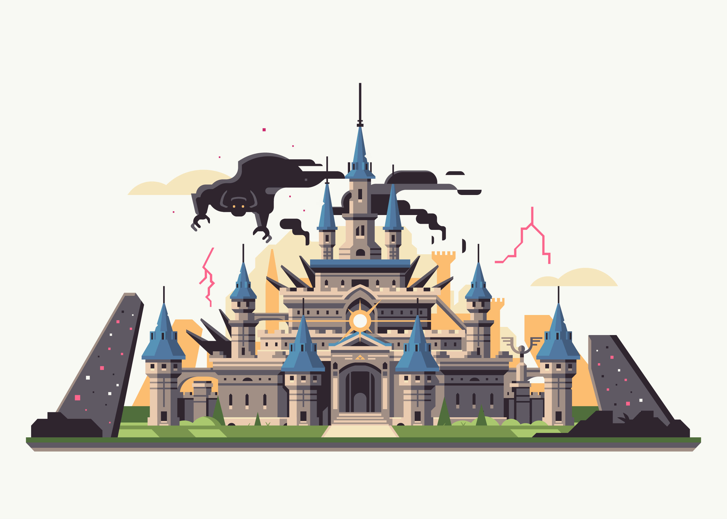 Wild series by Matt Anderson. Inspired by Zelda Breath of the Wild. Corrupted Castle / Hyrule Castle / Calamity Ganon.