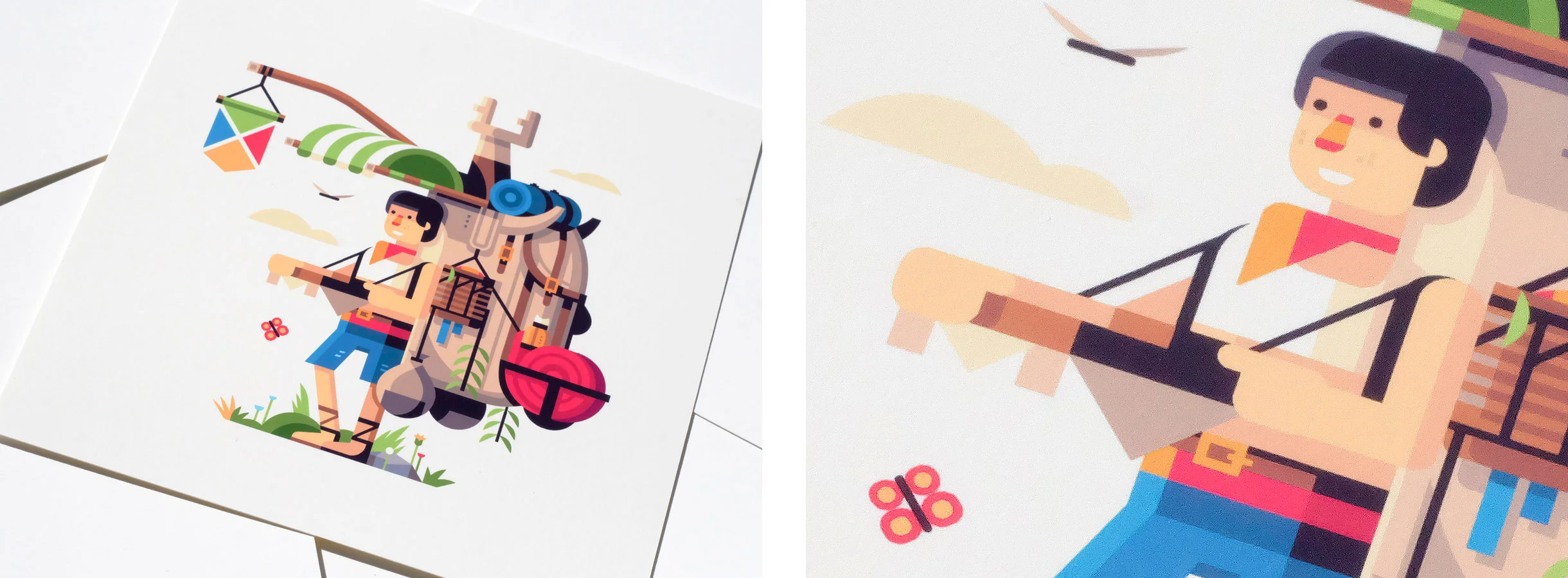 Wild series by Matt Anderson. Inspired by Zelda Breath of the Wild. Print detail of Giddy Salesman (Beetle).
