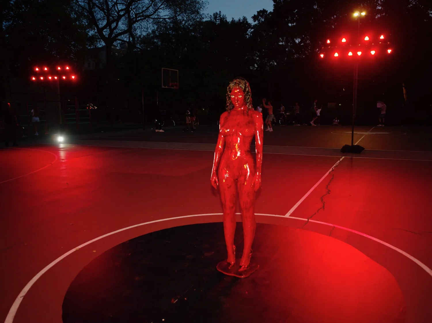 Doja Cat replica statue in NYC