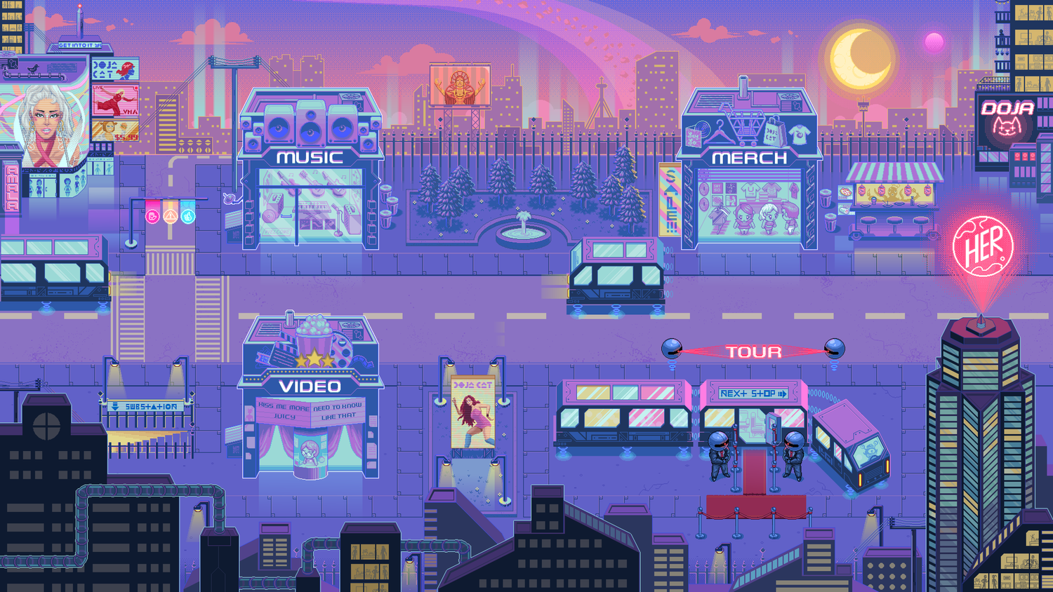 Doja Cat website background art
