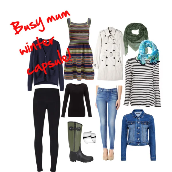 A simple wardrobe capsule should contain 2-3 tops, 2-3 toppers (cardigans, vests, jackets. coats) 2 bottoms, 2 accessories and a pair of shoes