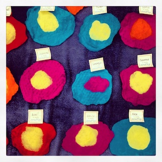 Hand-felted flowers for Mother's Day! Just waiting for stems and sweet notes to be attached.