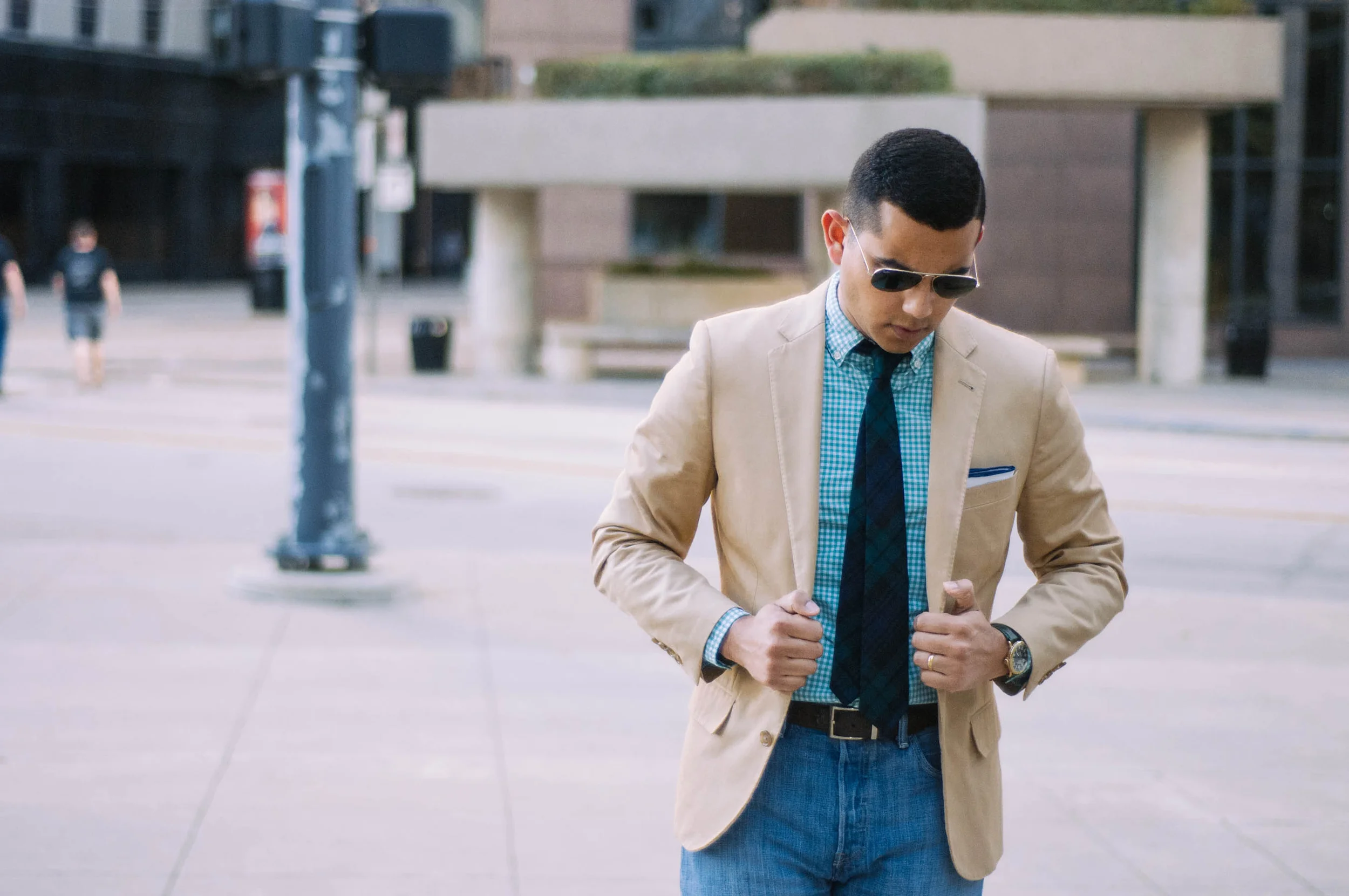 I know it's too late to wear a wool blackwatch tie, but I got an amazing deal on this one from Ovadia & Sons, and couldn't resist pairing it with this shirt.
