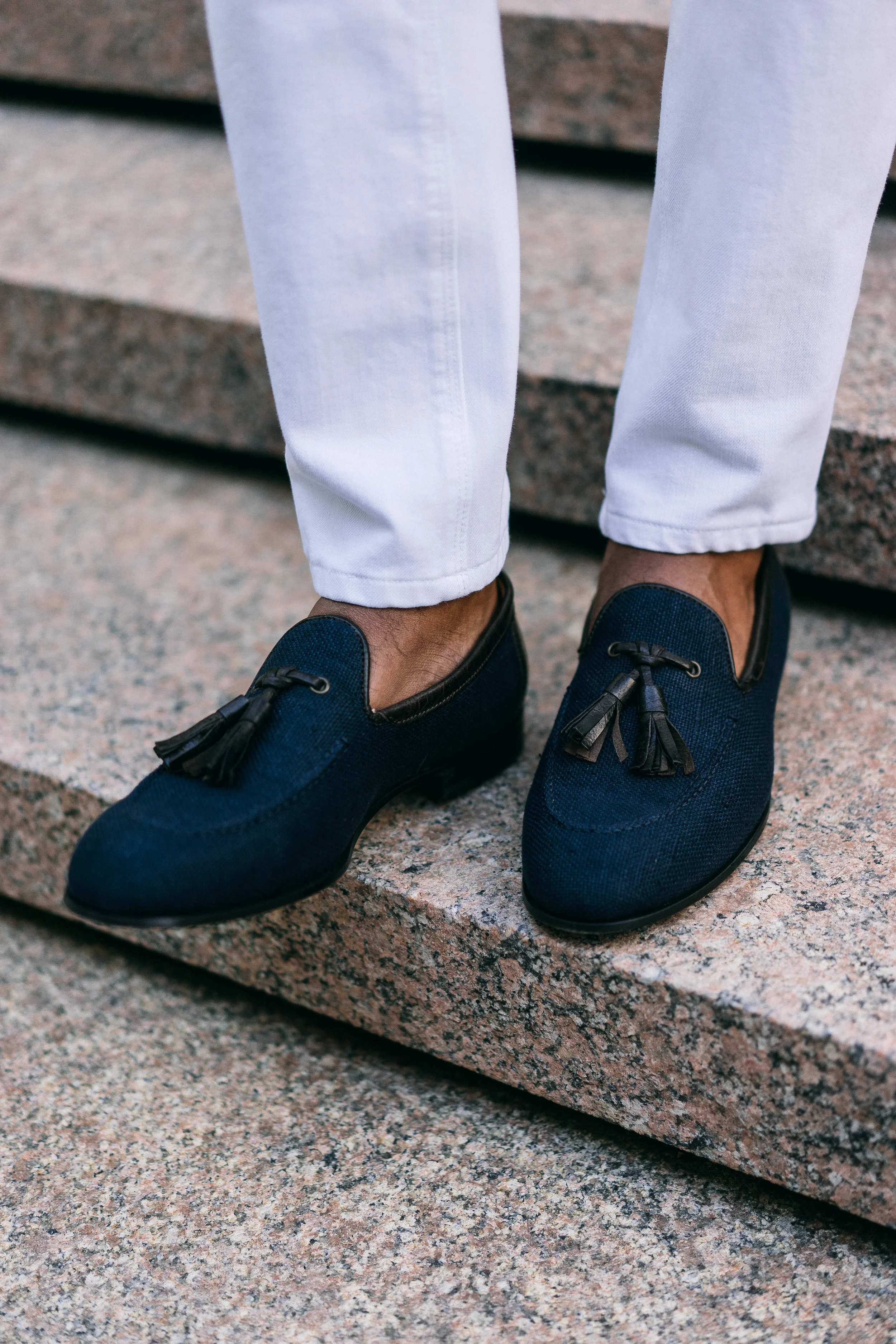 I also wanted to mention these new beauties. I was in need of some new navy tassel loafers and thought, "surely I'll replace my suede pair with another suede pair"... Then along came these canvas stunners from the SUITSUPPLY sale. The sale is over, but I highlight these to encourage you to think outside the box if/when looking for a twist on a staple.