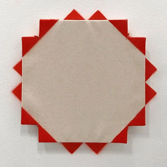 Tetrad (sun), 2019
Acrylic spray paint on canvas and wall. 11&rdquo; x 11&rdquo;