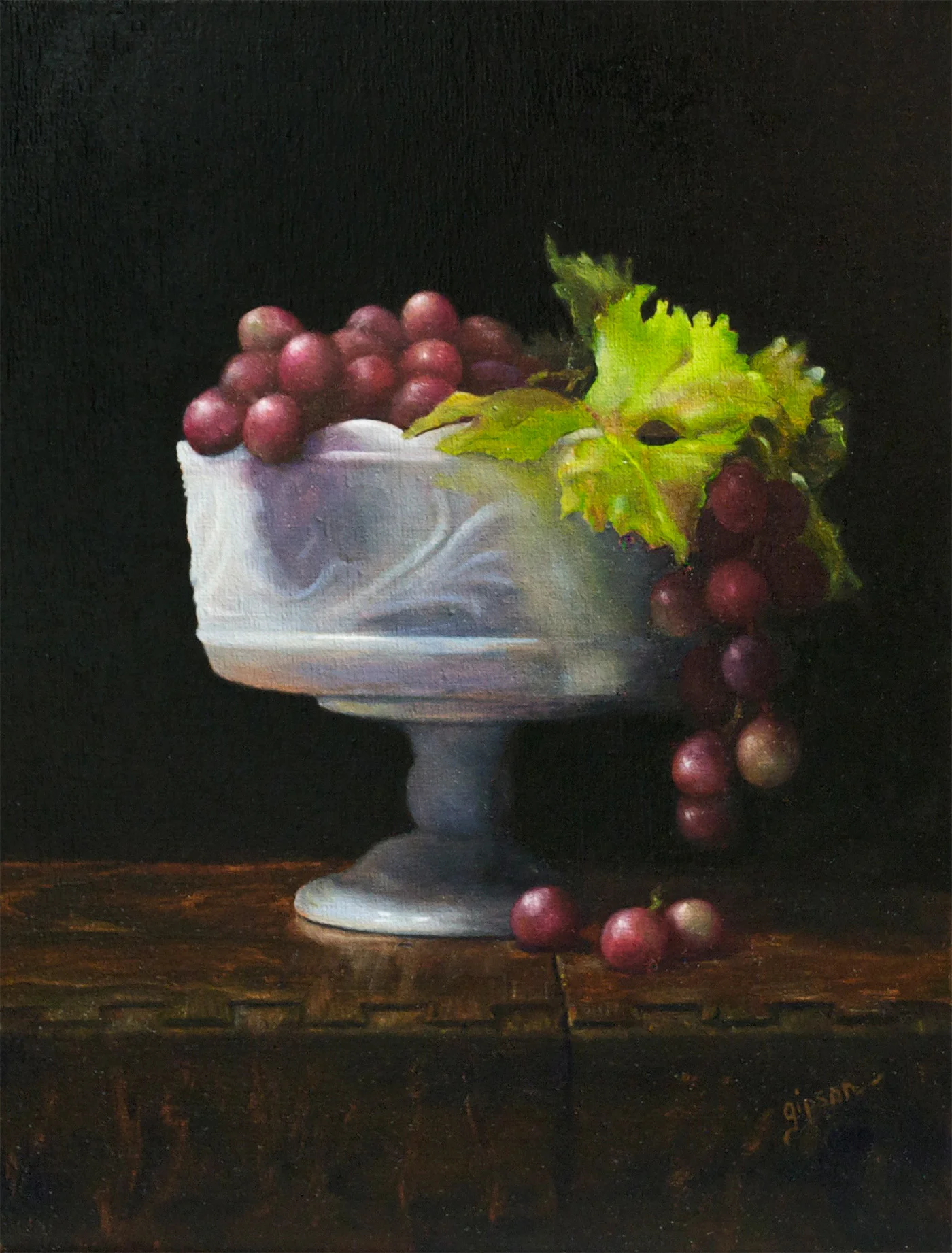 Milkglass and Grapes