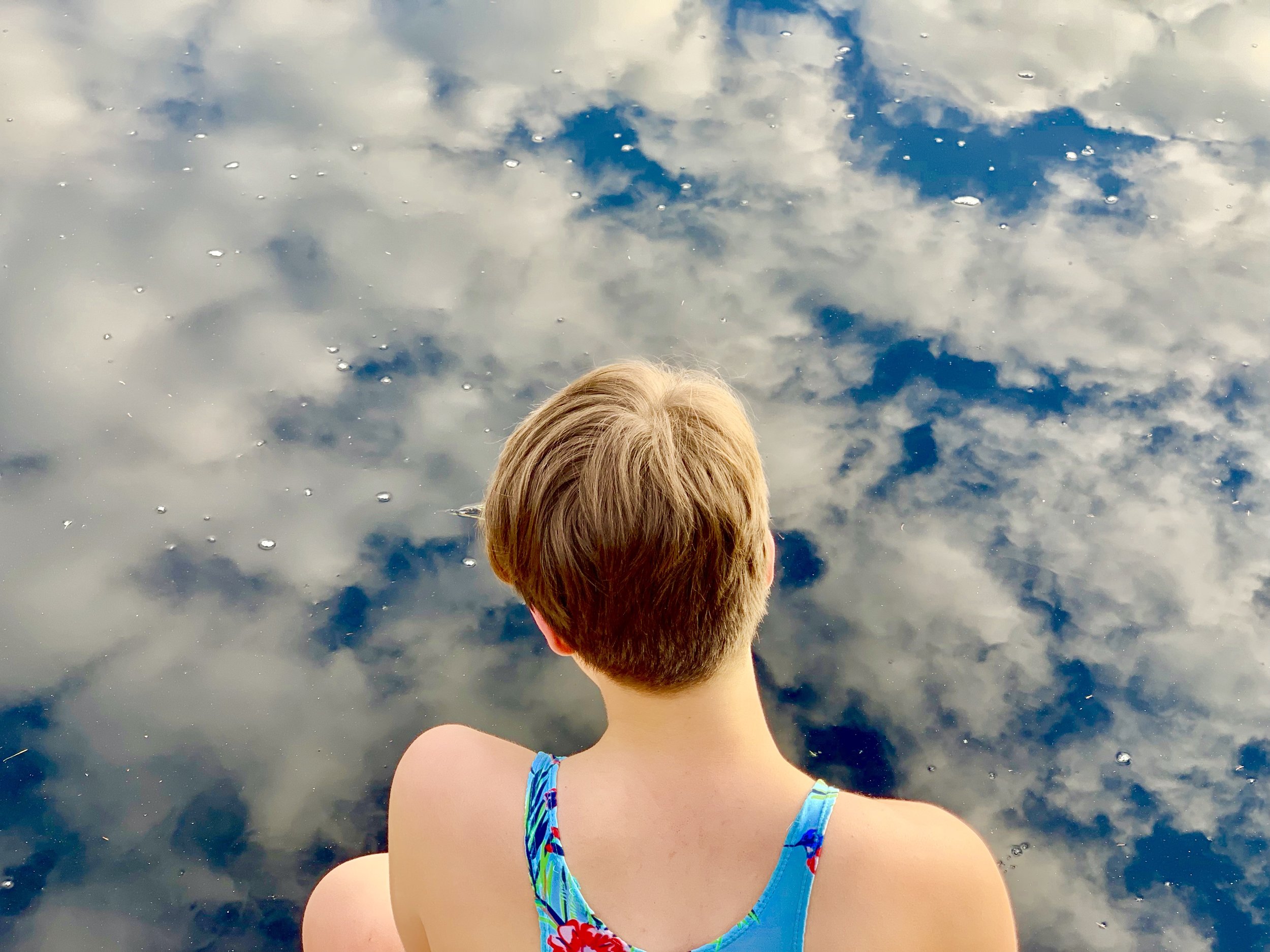 Skyswimming with my daughter in our neighbourhood. Spring 2019